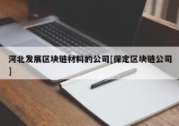 河北发展区块链材料的公司[保定区块链公司]