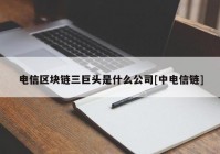 电信区块链三巨头是什么公司[中电信链]