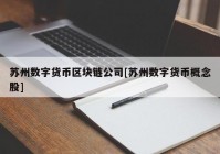 苏州数字货币区块链公司[苏州数字货币概念股]